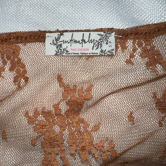 Free People- NWT -Lost in Lace Cardi- Bright Cider -Small - Picture 2 of 14